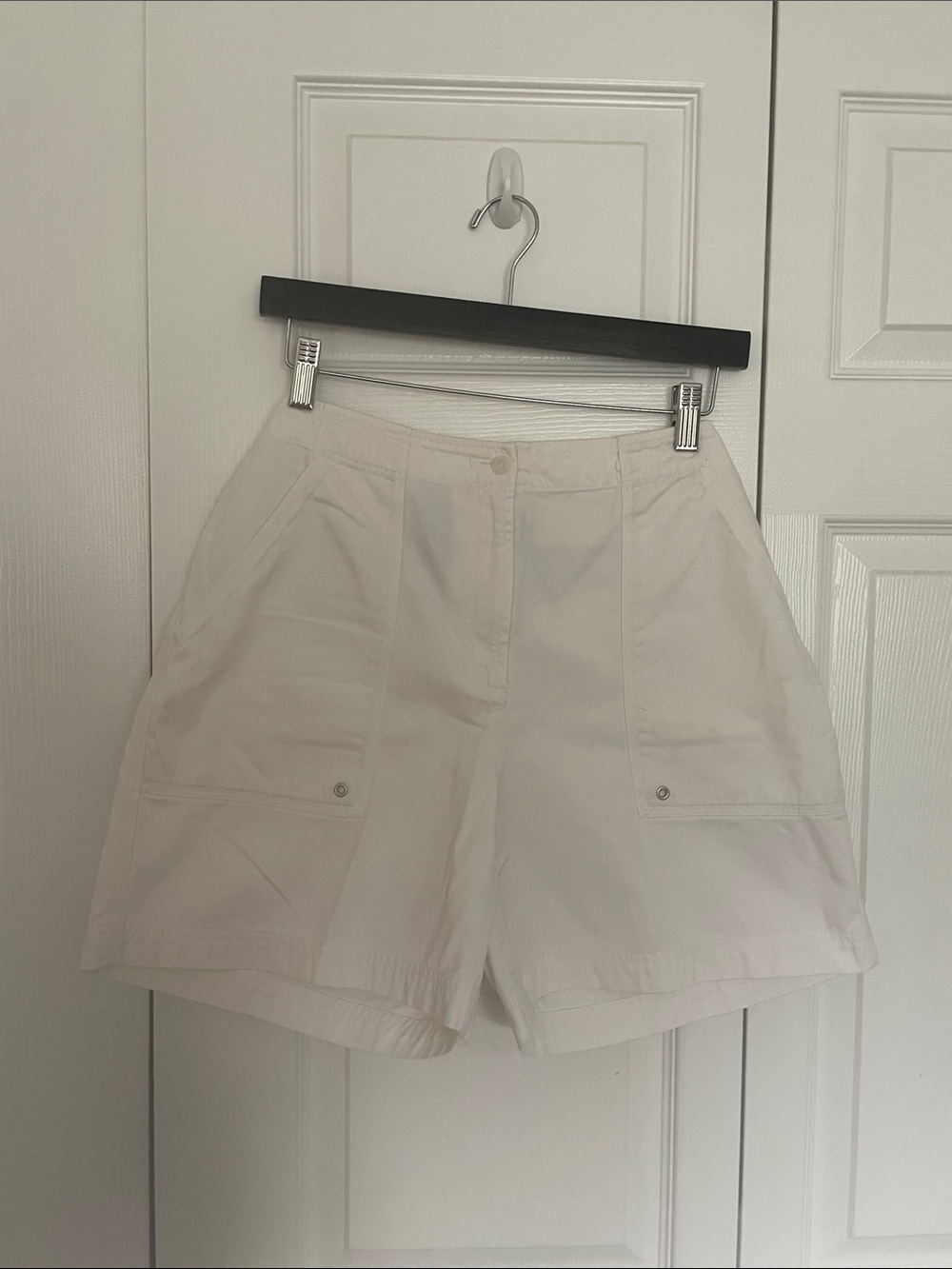 Ralph Lauren Off-White High-Waist Utility Shorts